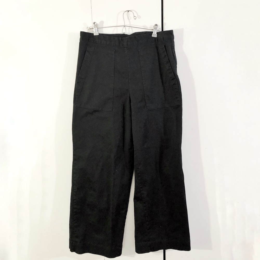 High rise wide leg chinos